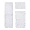 Better Trends Shaggy Border Mat Bath Rug In White