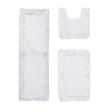 Better Trends Shaggy Border Mat Bath Rug In White