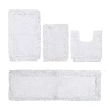 Better Trends Shaggy Border Mat Bath Rug In White