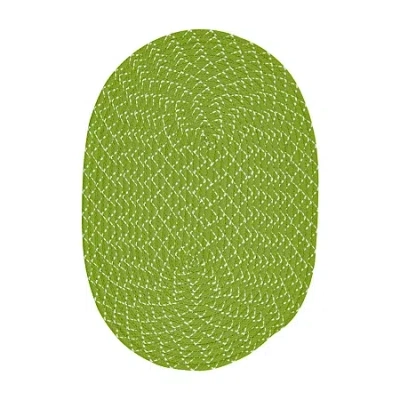 Better Trends Sunsplash Braided Reversible Indoor Outdoor Oval Accent Rug In Green