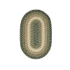 Better Trends Woodbridge Banded Braided Reversible Indoor Oval Accent Rug In Green
