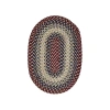 Better Trends Woodbridge Banded Braided Reversible Indoor Oval Accent Rug In Red
