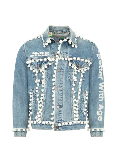 Better With Age Ballroom Pom-pom-embellished Jacket In Blue