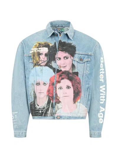 Better With Age Blanche Graphic-print Denim Jacket In Blue