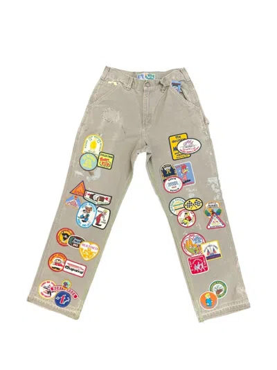 Better With Age Multi-patch Jeans In Neutral