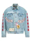 Better With Age Clark Patchwork Denim Jacket In Blue