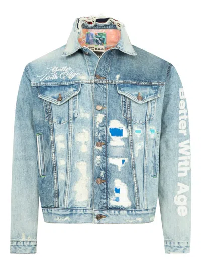 Better With Age Distressed Denim Jacket In Blue