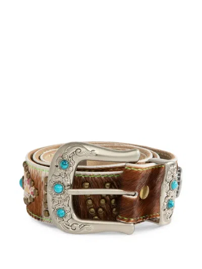 Better With Age Embellished Pony-hair Belt In Multi