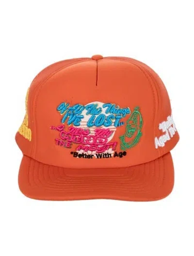 Pre-owned Better With Age Embroidered Trucker Hat In Orange