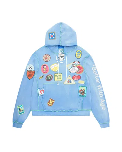 Better With Age Gentlemen's Waffle Hoodie In Blue