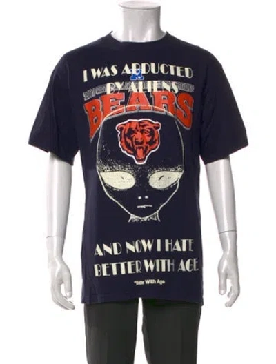 Pre-owned Better With Age Graphic Print Crew Neck T-shirt In Blue