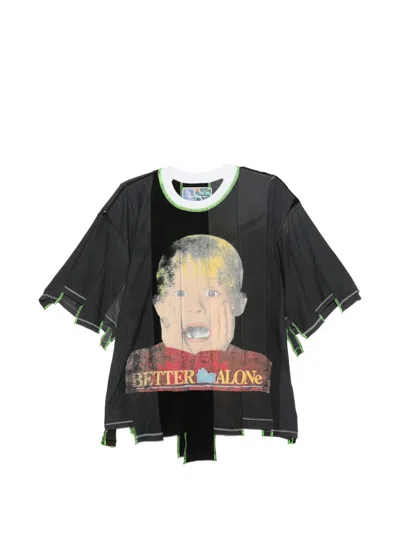 Better With Age Graphic-print Panelled T-shirt In Brown