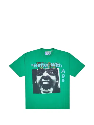 Better With Age Graphic-print Slogan-print T-shirt In Green
