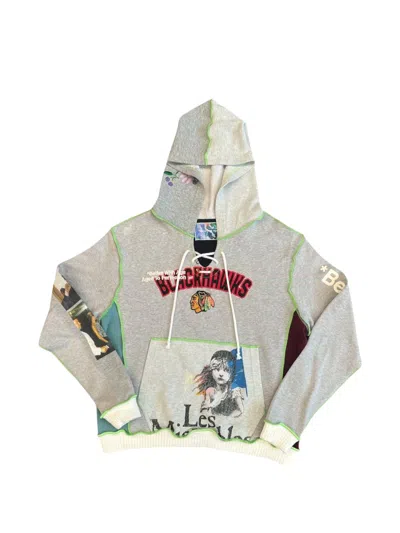 Better With Age Hollywood Patchwork Hoodie In Gray