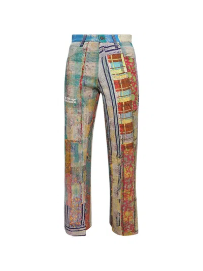 Better With Age Isaac Hand-quilted Trousers In Brown