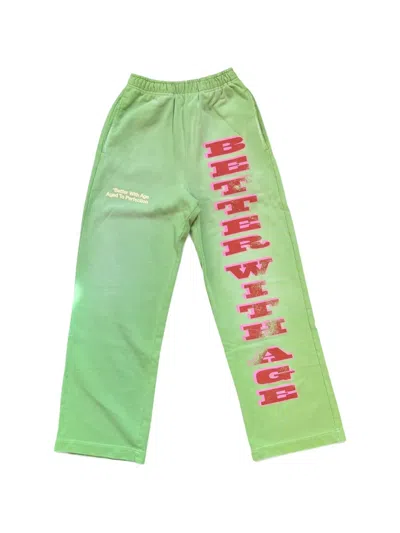 Better With Age Logo-print Track Pants In Green