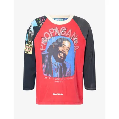 Better With Age Mens Multi Genesis Vintage Raglan Jersey T-shirt In Red