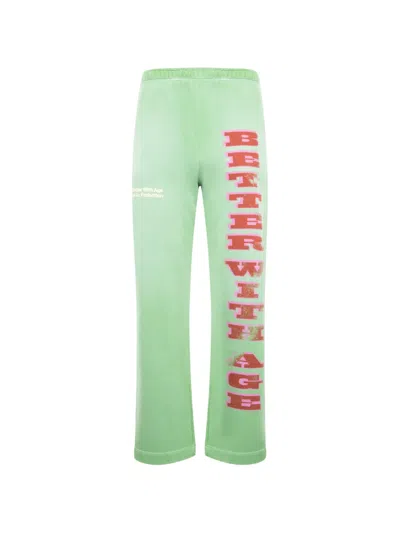 Better With Age Moniker Logo-print Track Pants In Green