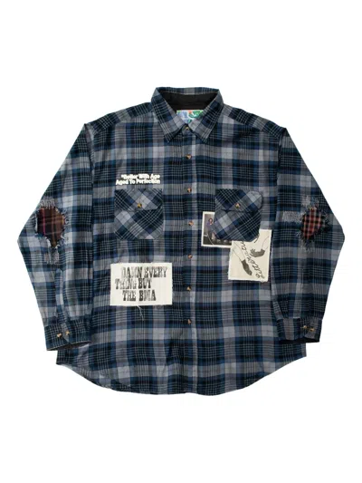 Better With Age Muir Repair Patch-detail Shirt In Blue