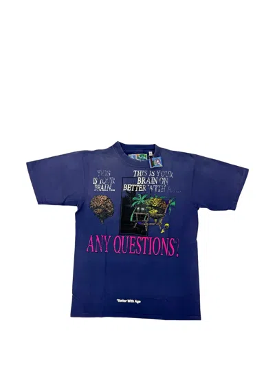 Better With Age Mush Graphic-print T-shirt In Blue