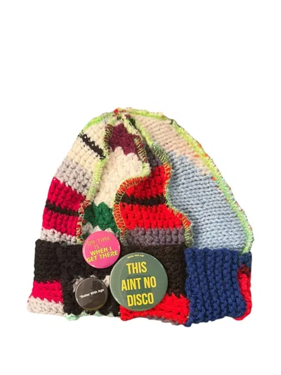Better With Age Nani's Bespoke Chapeau Patchwork Beanie Hat In Multi