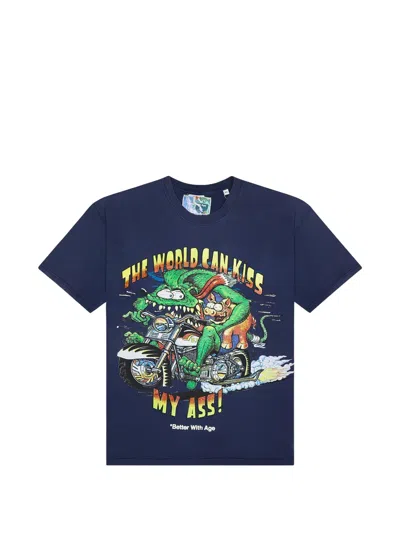 Better With Age Navy Graphic T-shirt In Blue