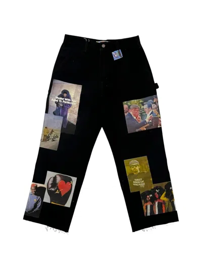 Better With Age Patch-detail Carpenter Trousers In Black