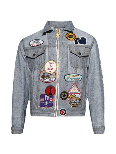 Better With Age Brogue Reconstructed Reversible Trucker Jacket In Gray