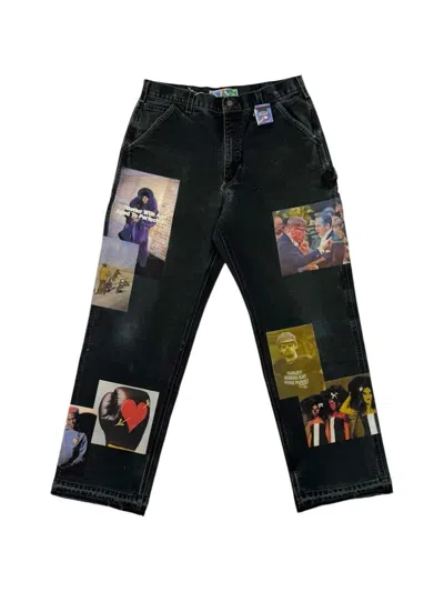 Better With Age Patchwork Carpenter Jeans In Black