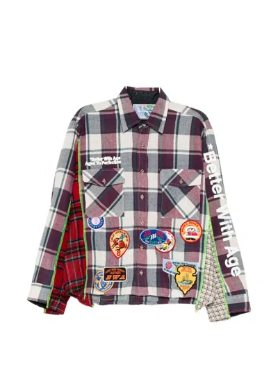 Better With Age Patchwork Check-print Shirt In Multi