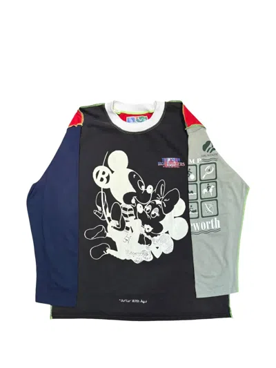 Better With Age Patchwork Reversible Long-sleeve T-shirt In Black