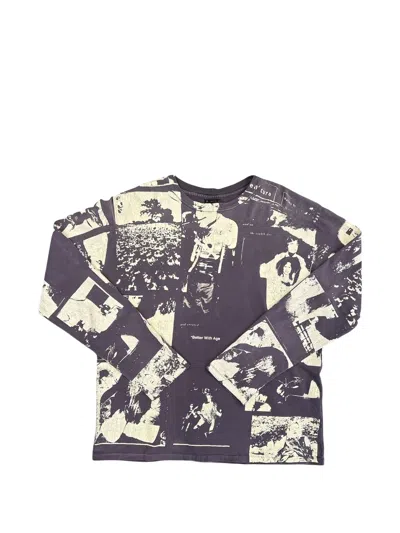 Better With Age Sable Graphic-print Long-sleeve T-shirt In Gray