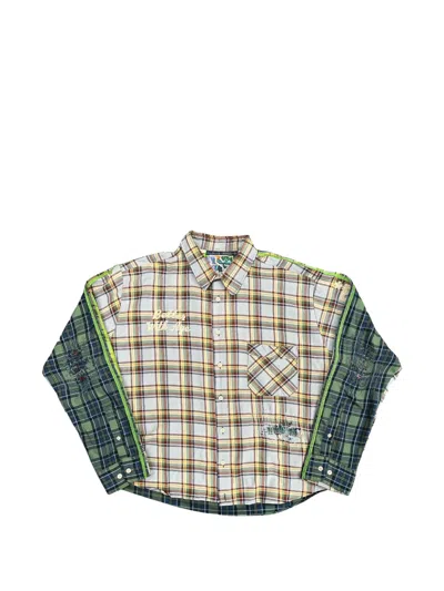 Better With Age Silvia Patchwork Flannel Shirt In Neutrals