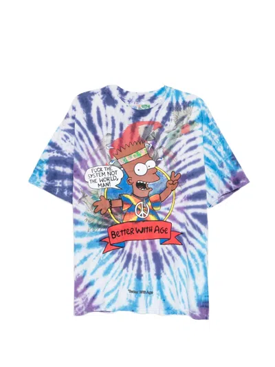 Better With Age Tie-dye Graphic-print T-shirt In Blue