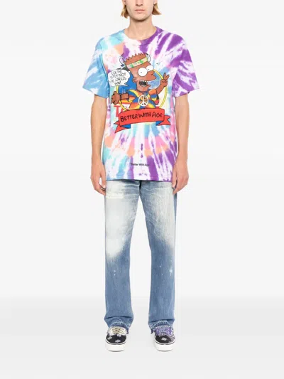 Better With Age Tie-dye Graphic-print T-shirt In Purple