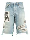 Better With Age X Levi's 501 Patchwork Denim Shorts In Blue