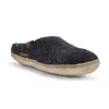 Betterfelt Men's Classic Slipper - Black With Natural Crepe Rubber Sole In Black