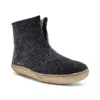 Betterfelt Men's High Boot - Black With Natural Crepe Rubber Sole In Black