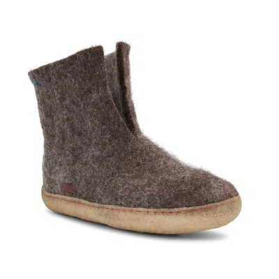 Betterfelt Men's High Boot - Brown With Natural Crepe Rubber Sole