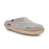Betterfelt Women's Classic Slipper - Grey With Natural Crepe Rubber Sole In Grey