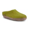 Betterfelt Women's Classic Slipper - Lime Green With Suede Sole In Green