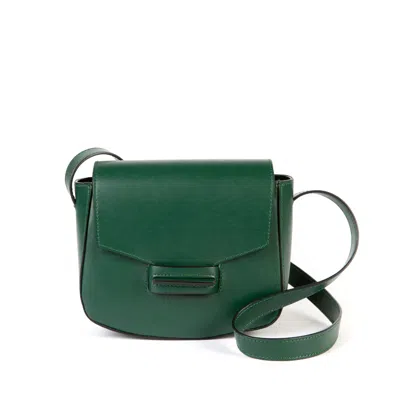 Betterleather Collective Women's Green Saddle Crossbody Bag / Appleskin Leather