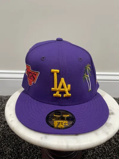 Pre-owned Bettertm X Just Don Better Gift Mlb La Dodgers Purple Fitted Hat