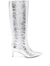 Bettina Vermillon Josefine 55mm Knee Boots In Silver