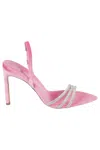 Bettina Vermillon Pink Velvet Sandal In Pink
