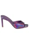 Bettina Vermillon Purple Mule Sandal Model Mule Fina Reflex In Grey