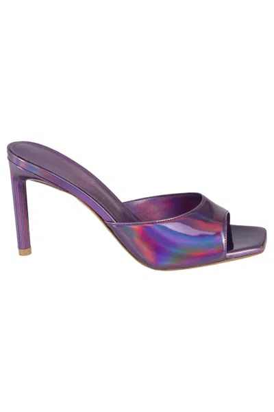 Bettina Vermillon Purple Mule Sandal Model Mule Fina Reflex In Grey