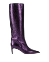 Bettina Vermillon Woman Boot Dark Purple Size 6 Leather