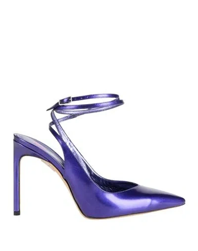 Bettina Vermillon Woman Pumps Purple Size 9 Rubber, Leather