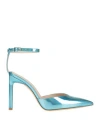 Bettina Vermillon Woman Pumps Turquoise Size 6 Soft Leather In Blue